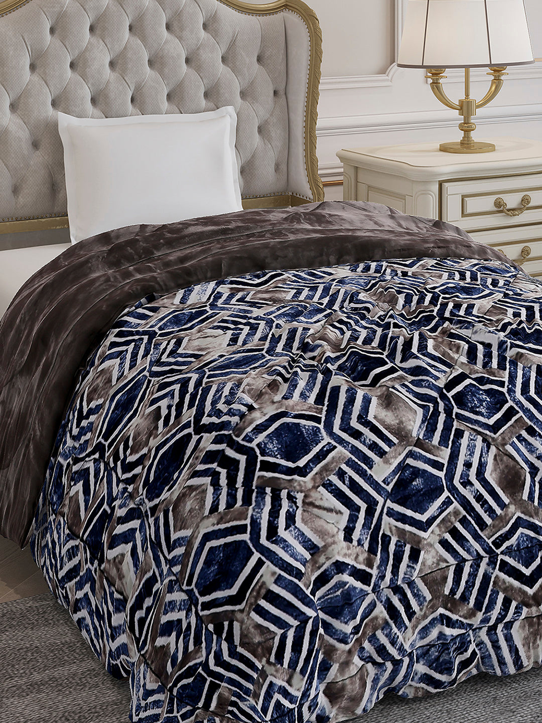 Printed Single Bed 992 GSM Comforter for Winter - (James)