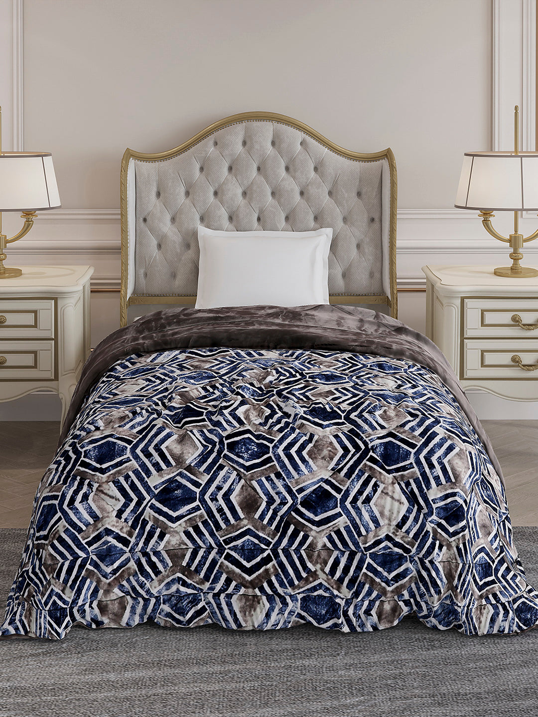 Printed Single Bed 992 GSM Comforter for Winter - (James)