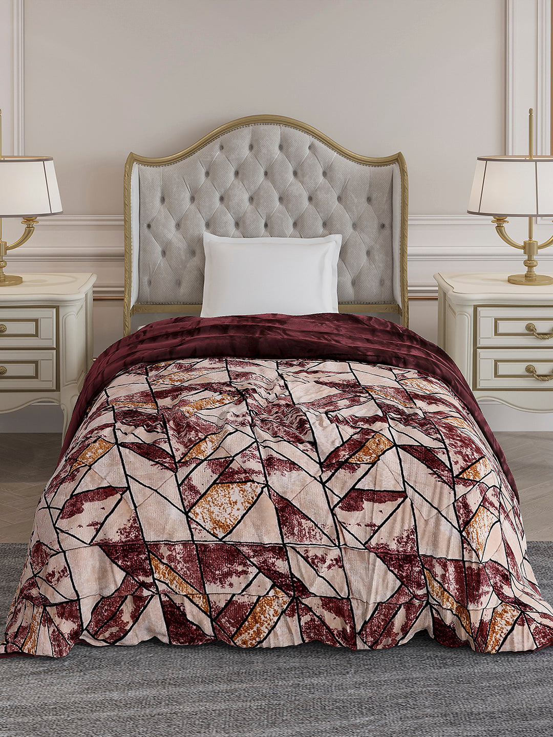 Printed Single Bed 992 GSM Comforter for Winter - (James)