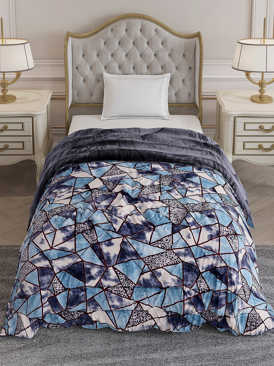 Printed Single Bed 992 GSM Comforter for Winter - (James)