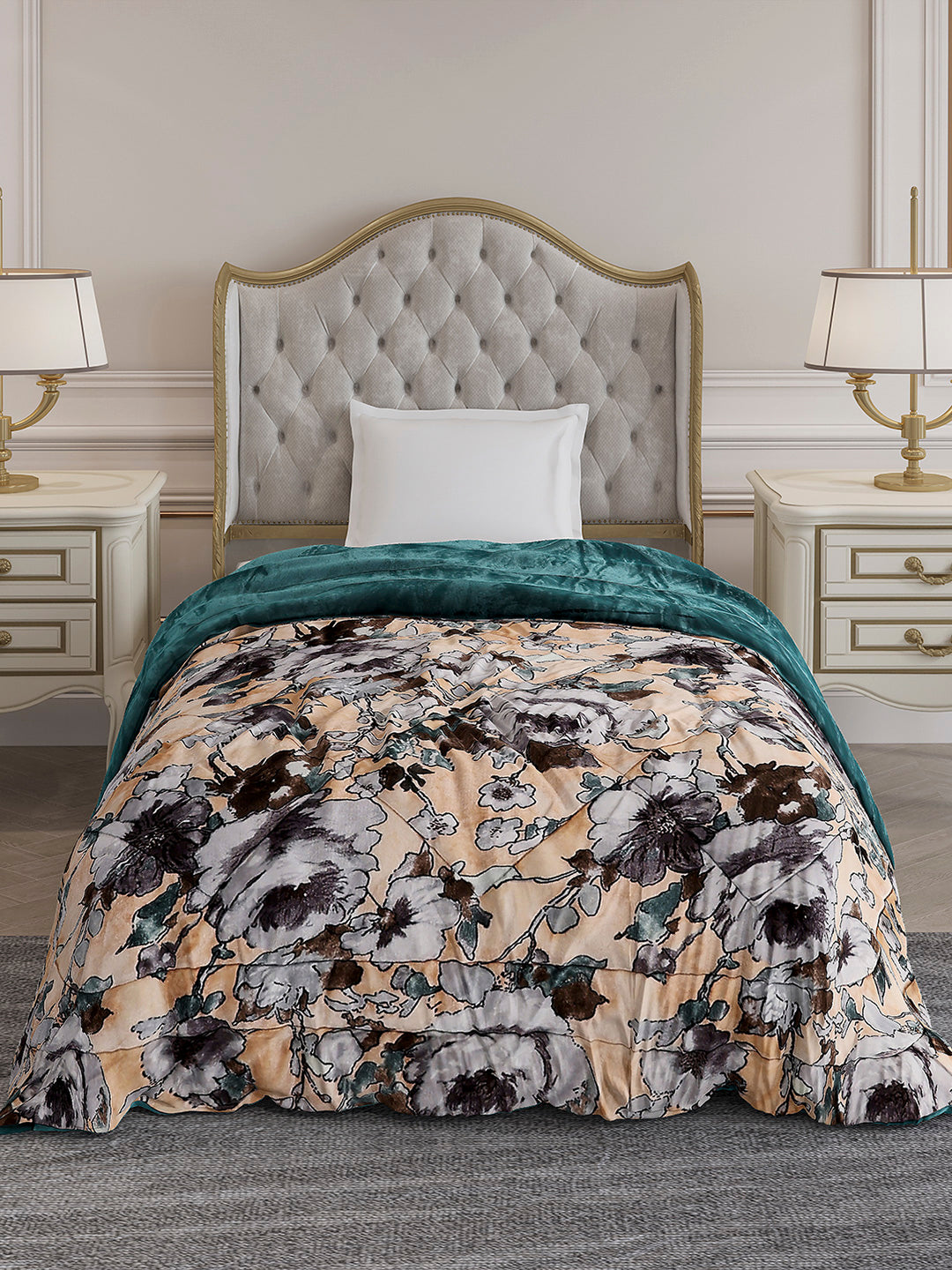 Printed Single Bed 233 GSM Comforter for Mild Winter (James), Weight 715 gm