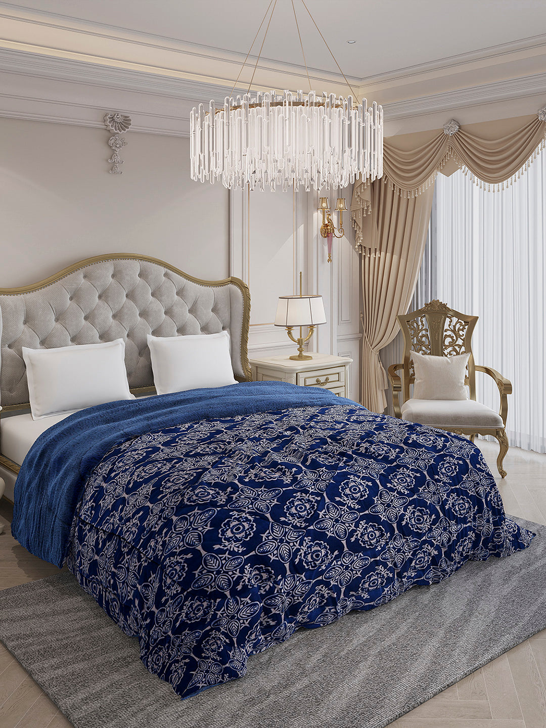 Printed Double Bed 210 GSM Comforter for Mild Winter (Nixie), Weight 729 gm