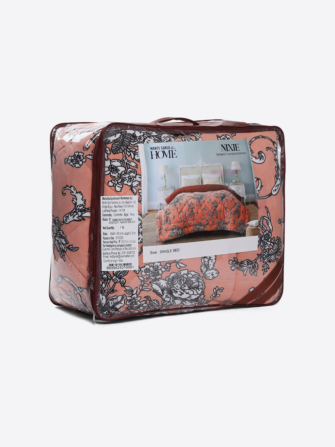 Printed Single Bed 1114 GSM Comforter for Winter - (Nixie)