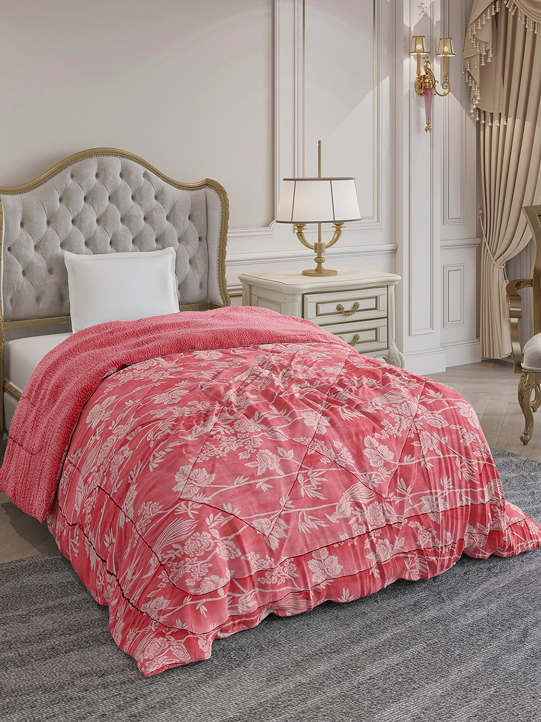 Printed Single Bed 1114 GSM Comforter for Winter - (Nixie)