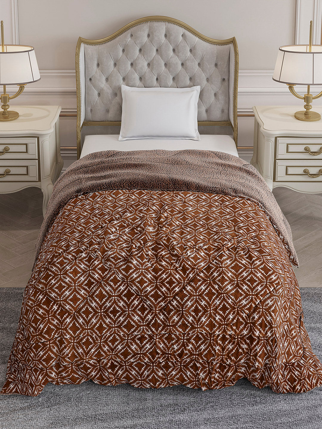 Printed Single Bed 1114 GSM Comforter for Winter - (Nixie)