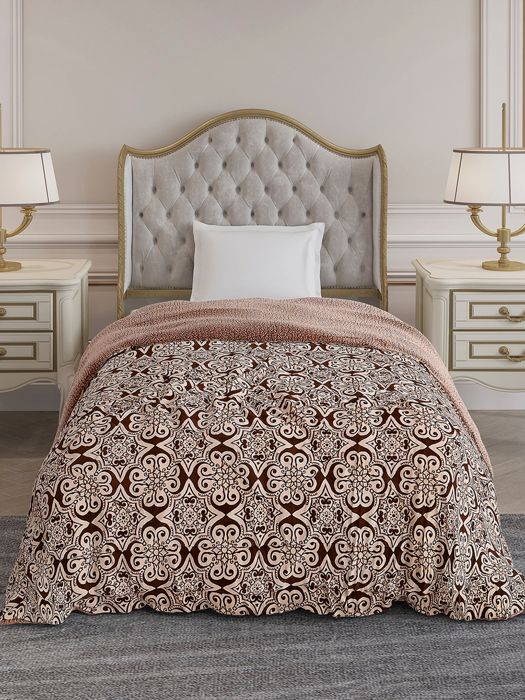 Printed Single Bed 1114 GSM Comforter for Winter - (Nixie)