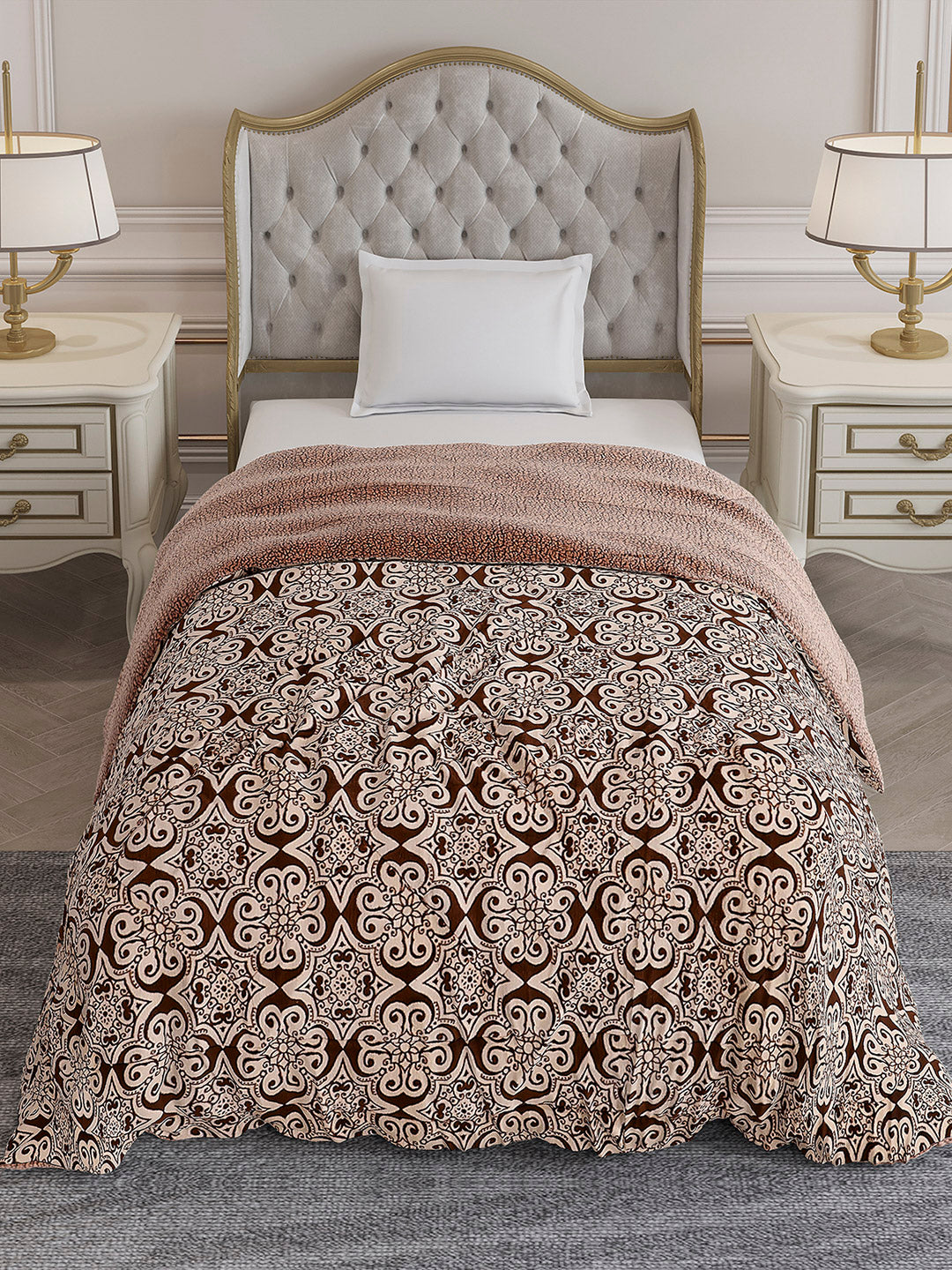 Printed Single Bed 1114 GSM Comforter for Winter - (Nixie)