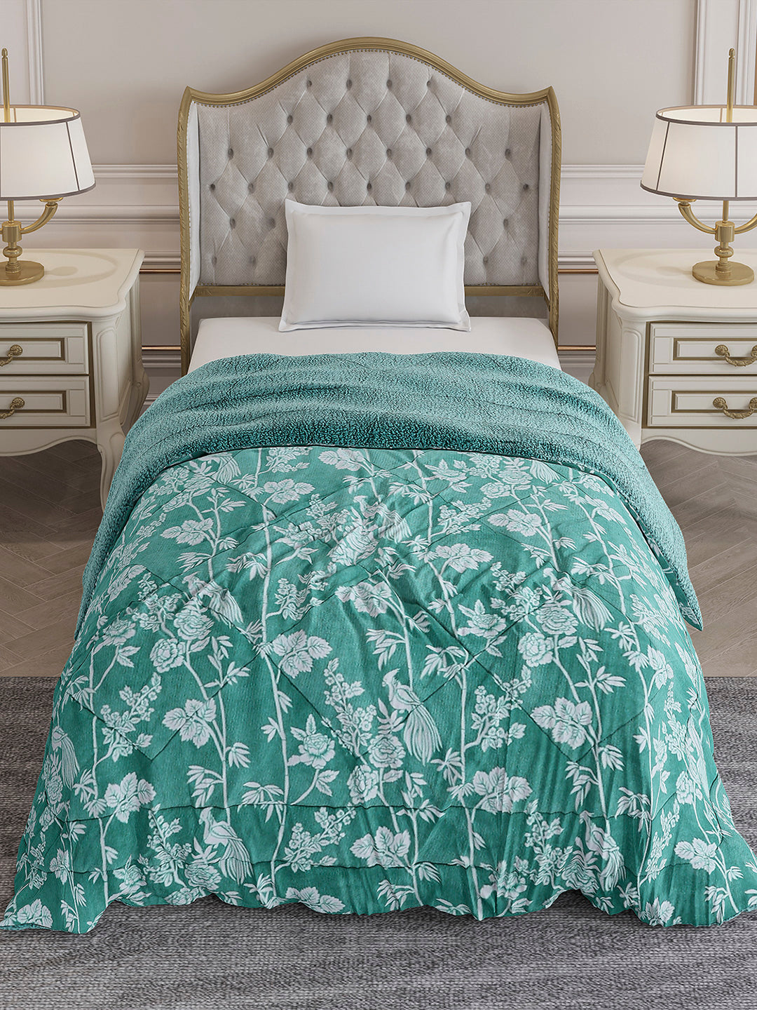 Printed Single Bed 1114 GSM Comforter for Winter - (Nixie)