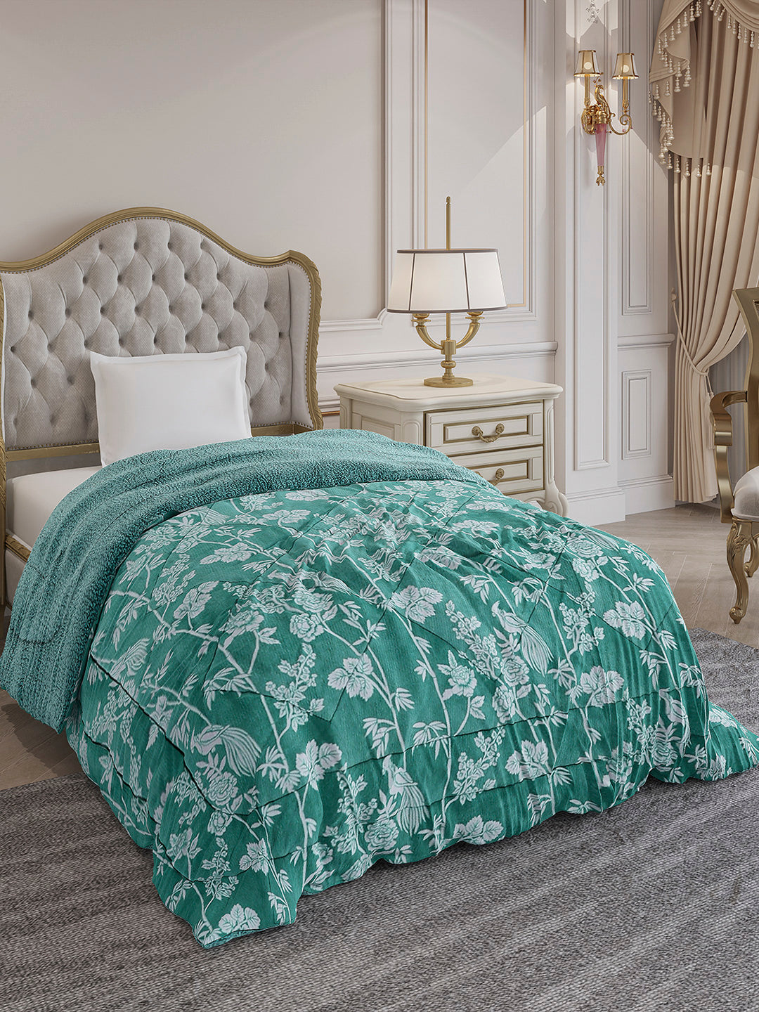 Printed Single Bed 1114 GSM Comforter for Winter - (Nixie)