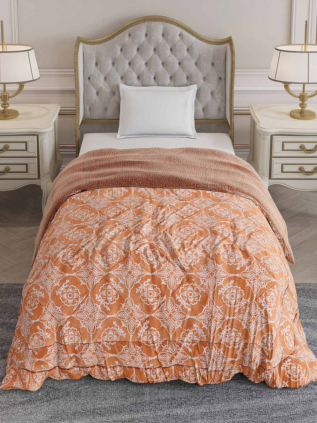 Printed Single Bed 1114 GSM Comforter for Winter - (Nixie)