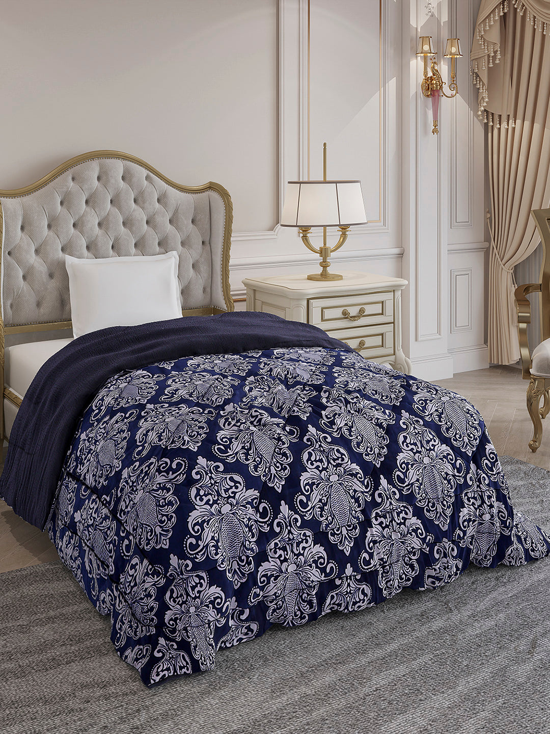 Printed Single Bed 210 GSM Comforter for Mild Winter (Nixie), Weight 660 gm