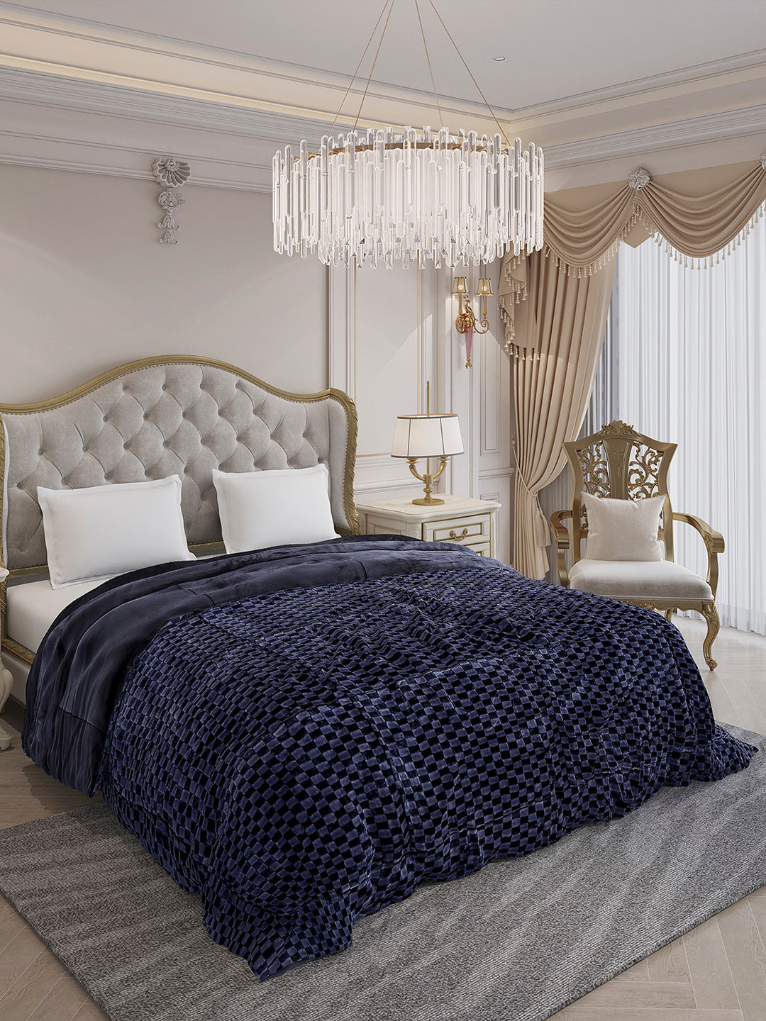 Printed Double Bed 1061 GSM Comforter for Winter - (Peterburg)