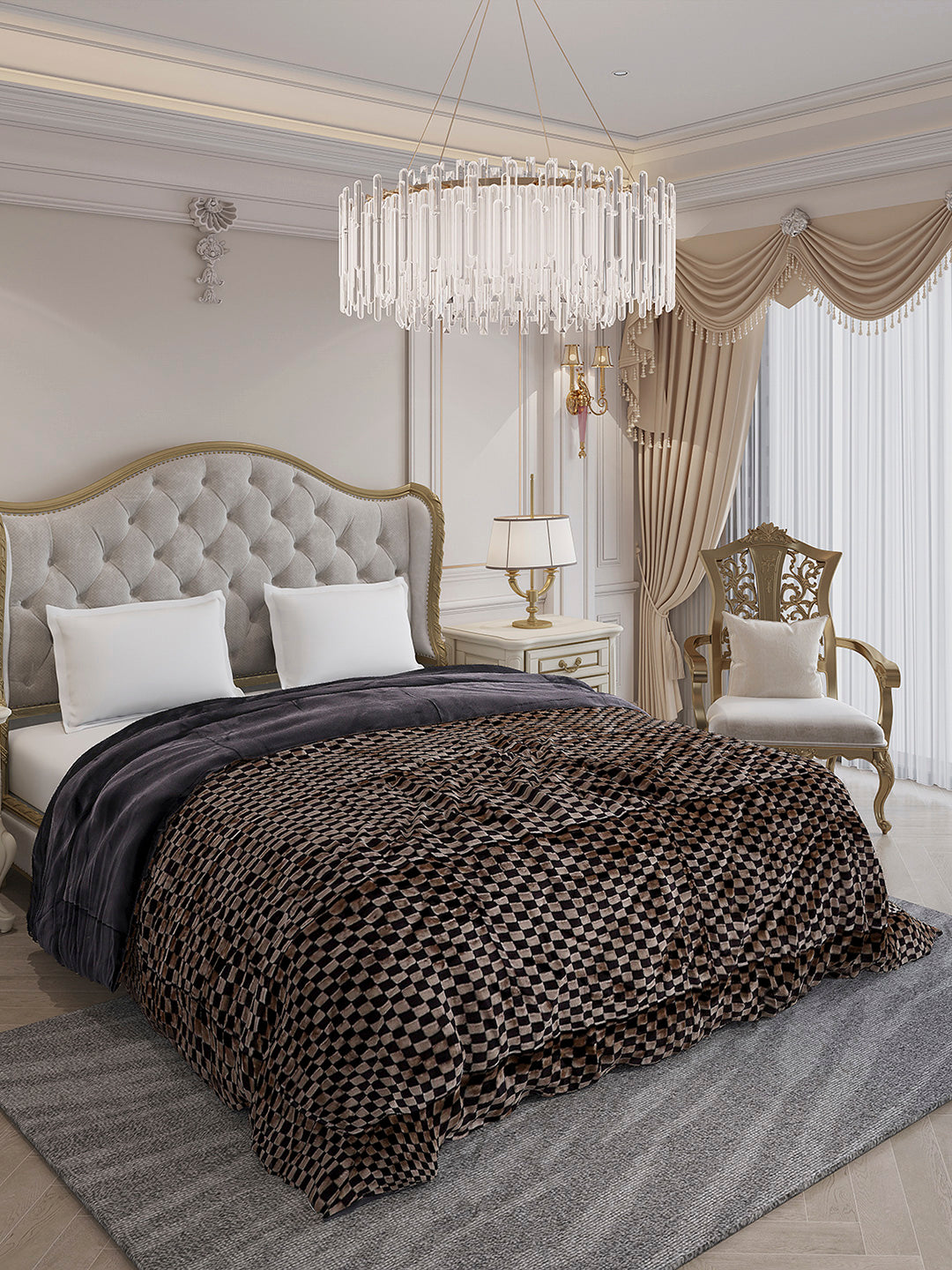 Printed Double Bed 1061 GSM Comforter for Winter - (Peterburg)