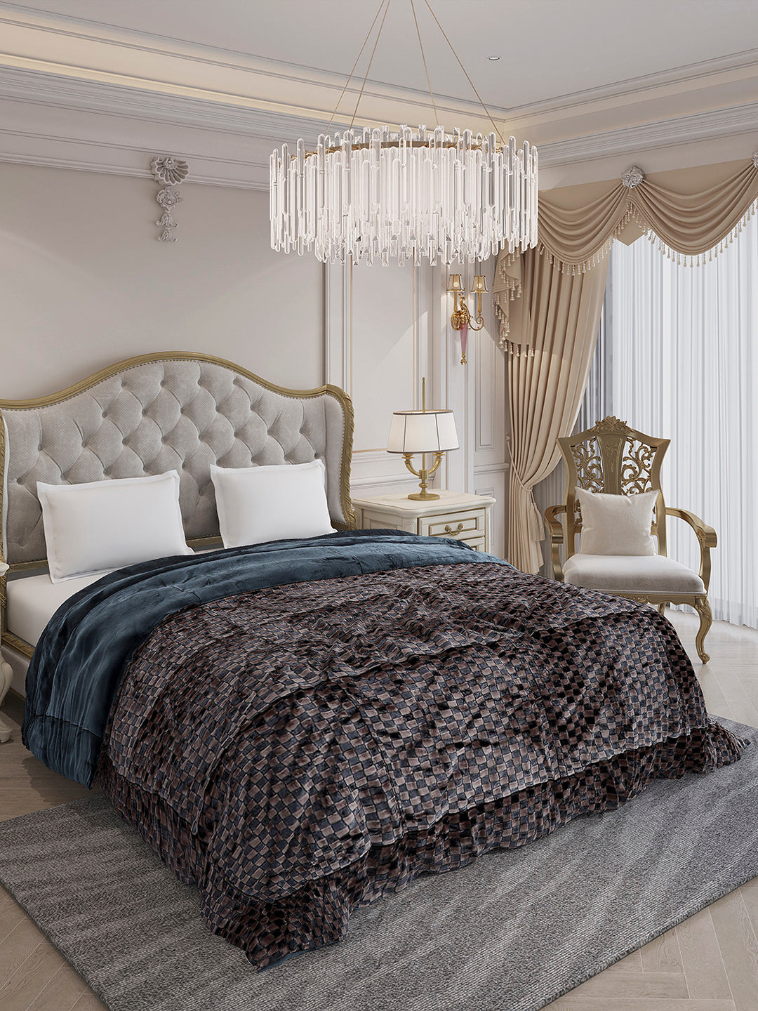 Printed Double Bed 1061 GSM Comforter for Winter - (Peterburg)