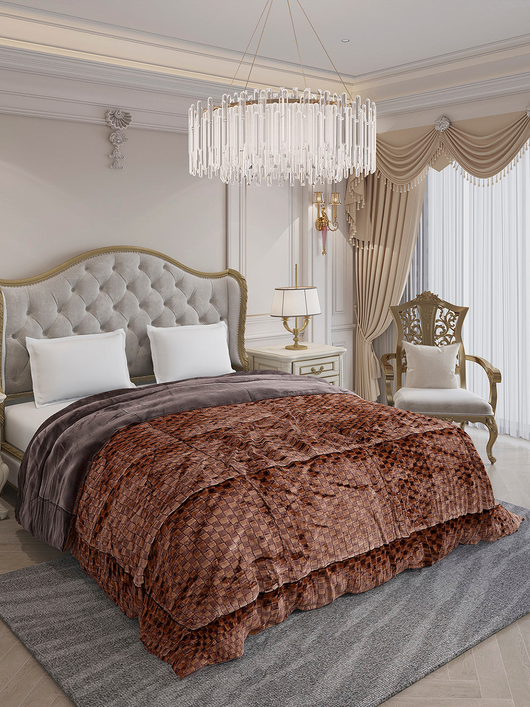 Printed Double Bed 1061 GSM Comforter for Winter - (Peterburg)