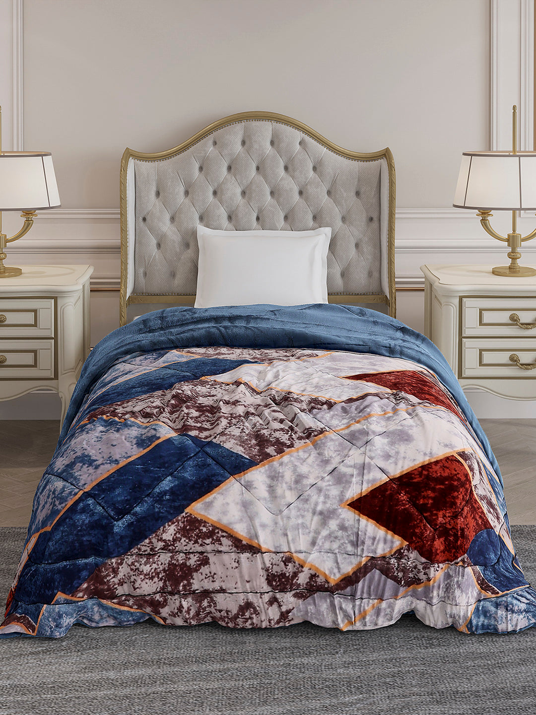 Printed Single Bed 966 GSM Comforter for Winter - (Teresa)