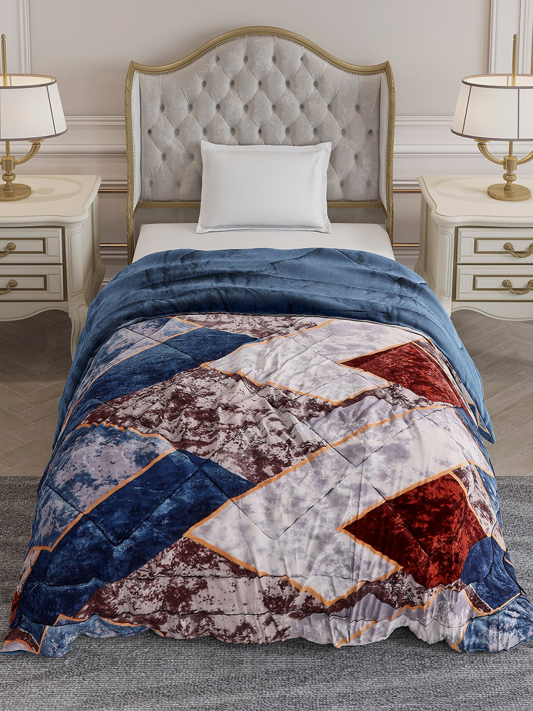 Printed Single Bed 966 GSM Comforter for Winter - (Teresa)