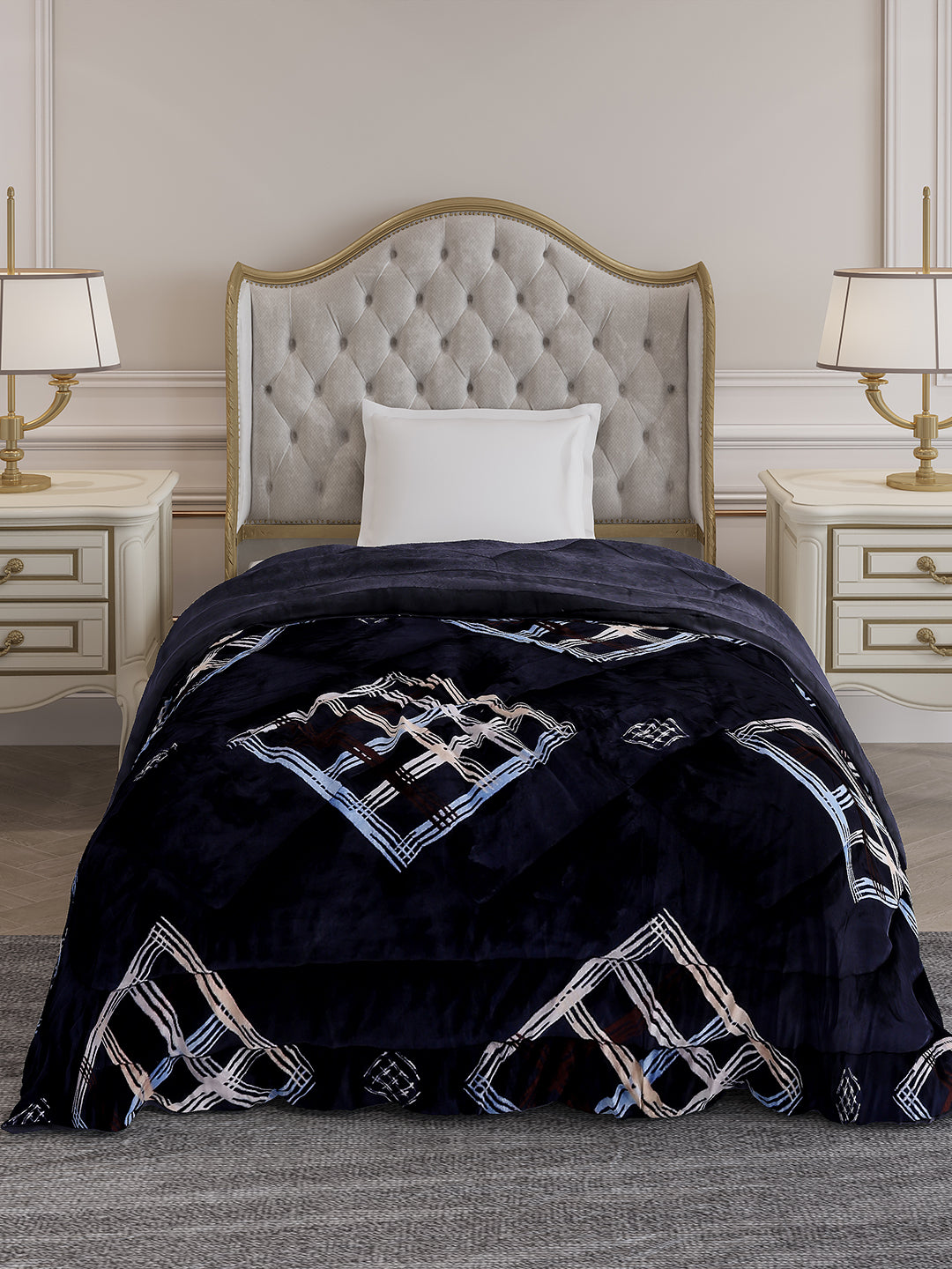 Printed Single Bed 966 GSM Comforter for Winter - (Teresa)