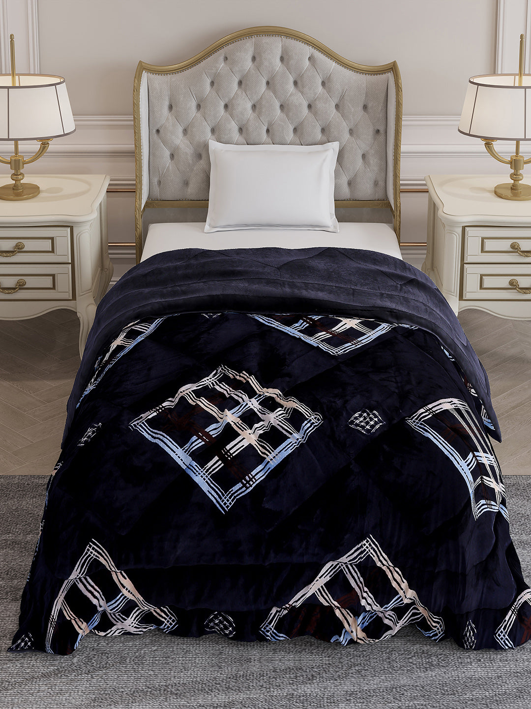 Printed Single Bed 966 GSM Comforter for Winter - (Teresa)