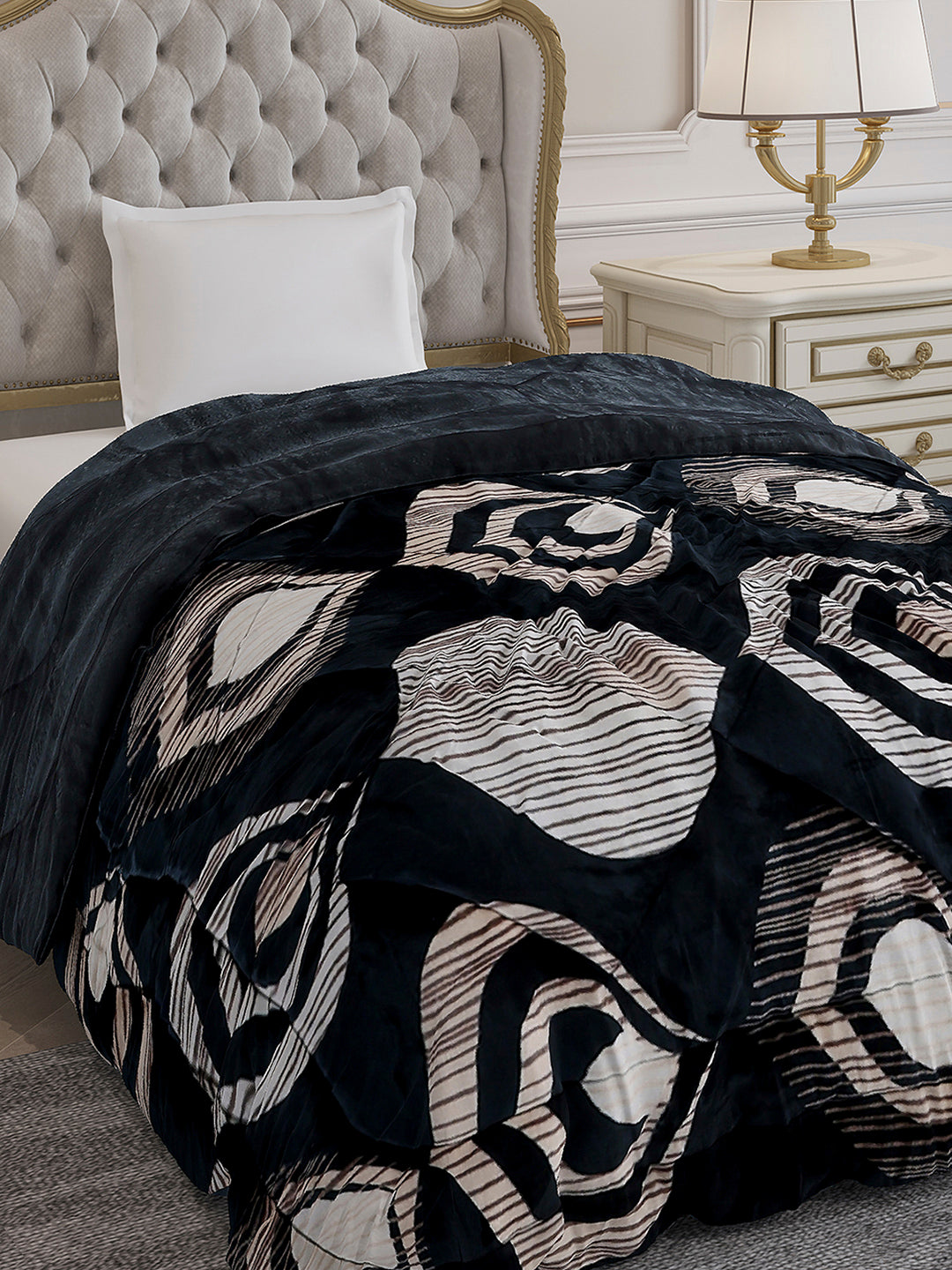 Printed Single Bed 966 GSM Comforter for Winter - (Teresa)