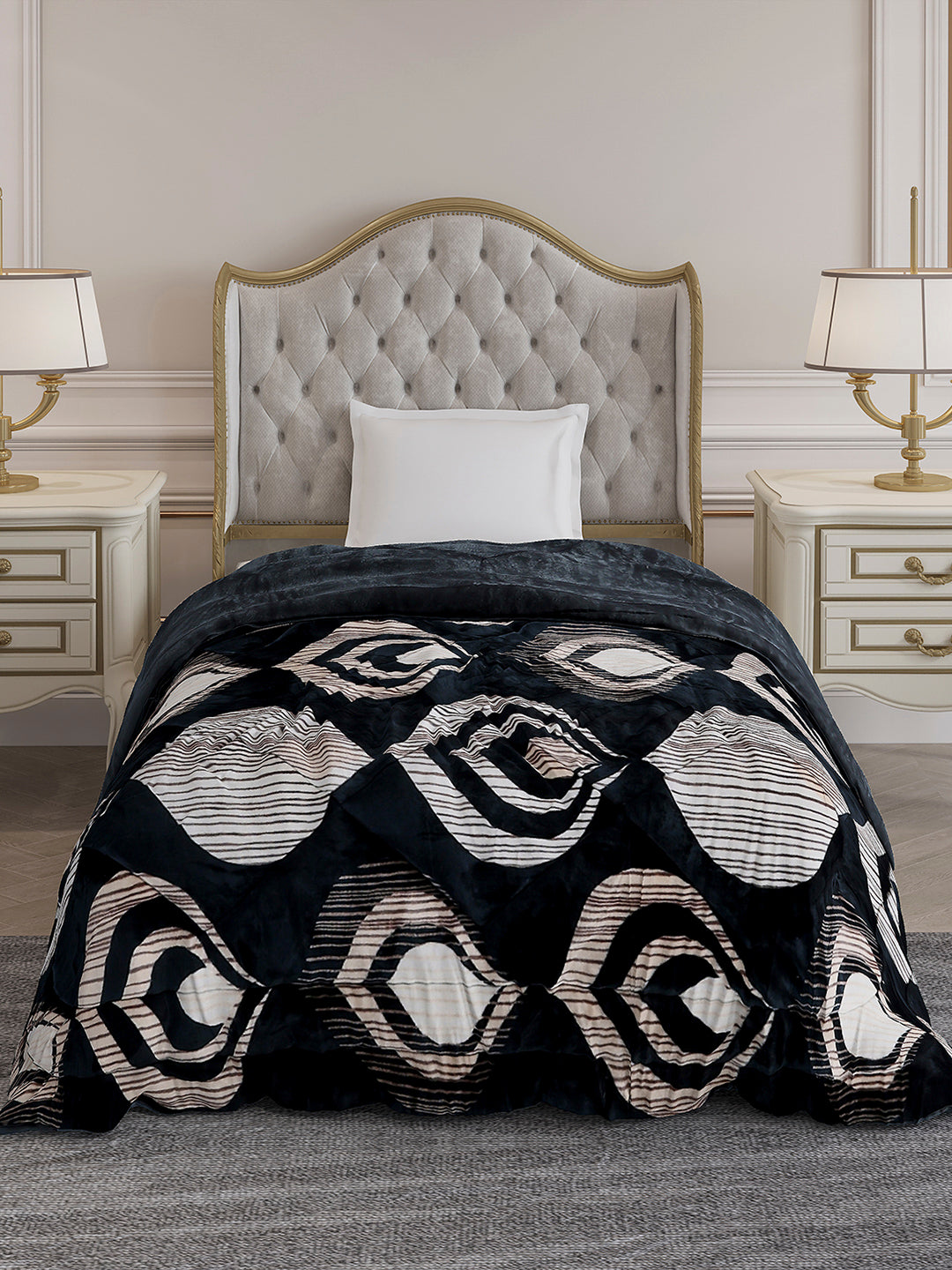 Printed Single Bed 966 GSM Comforter for Winter - (Teresa)