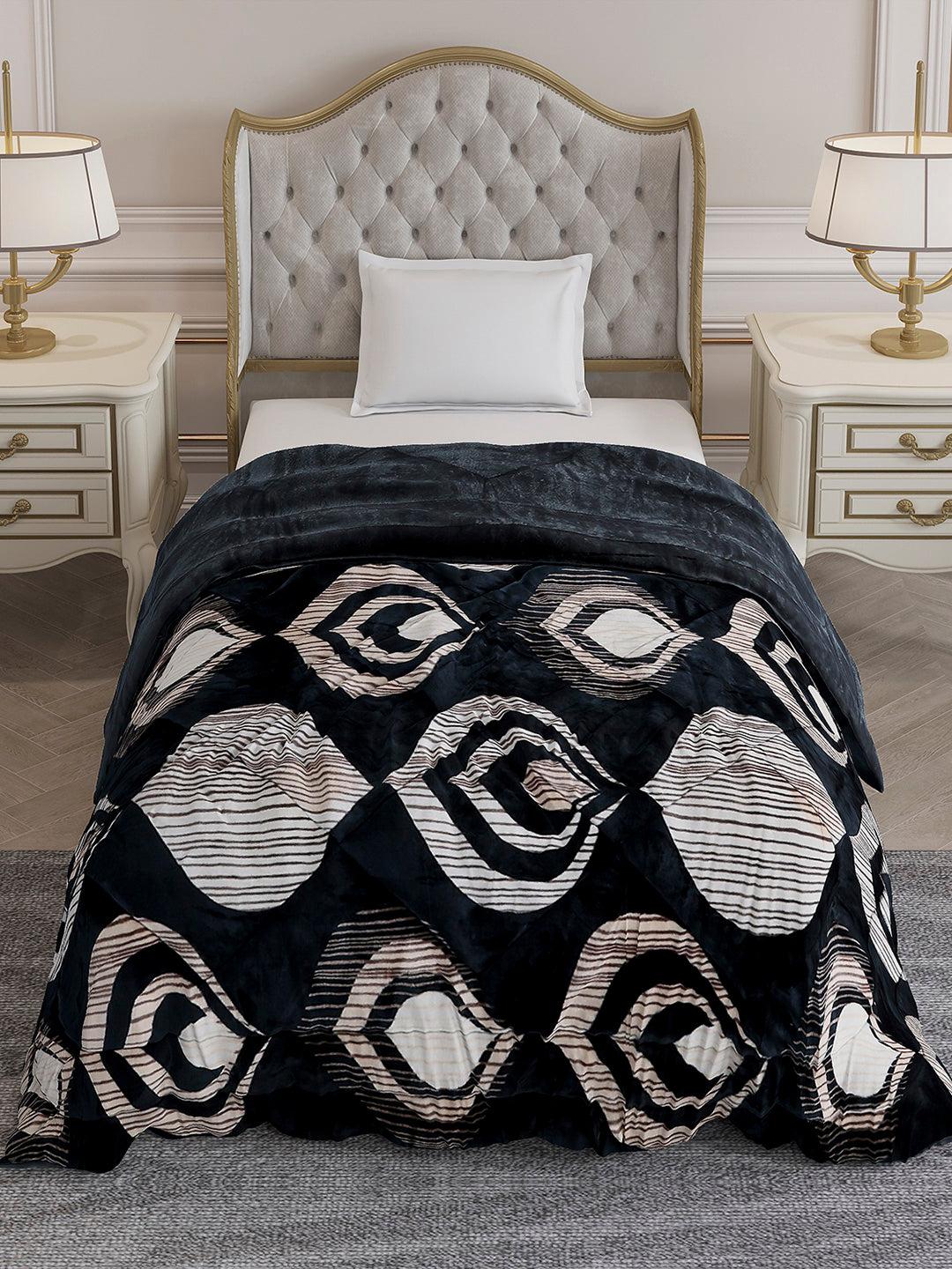 Printed Single Bed 966 GSM Comforter for Winter - (Teresa)