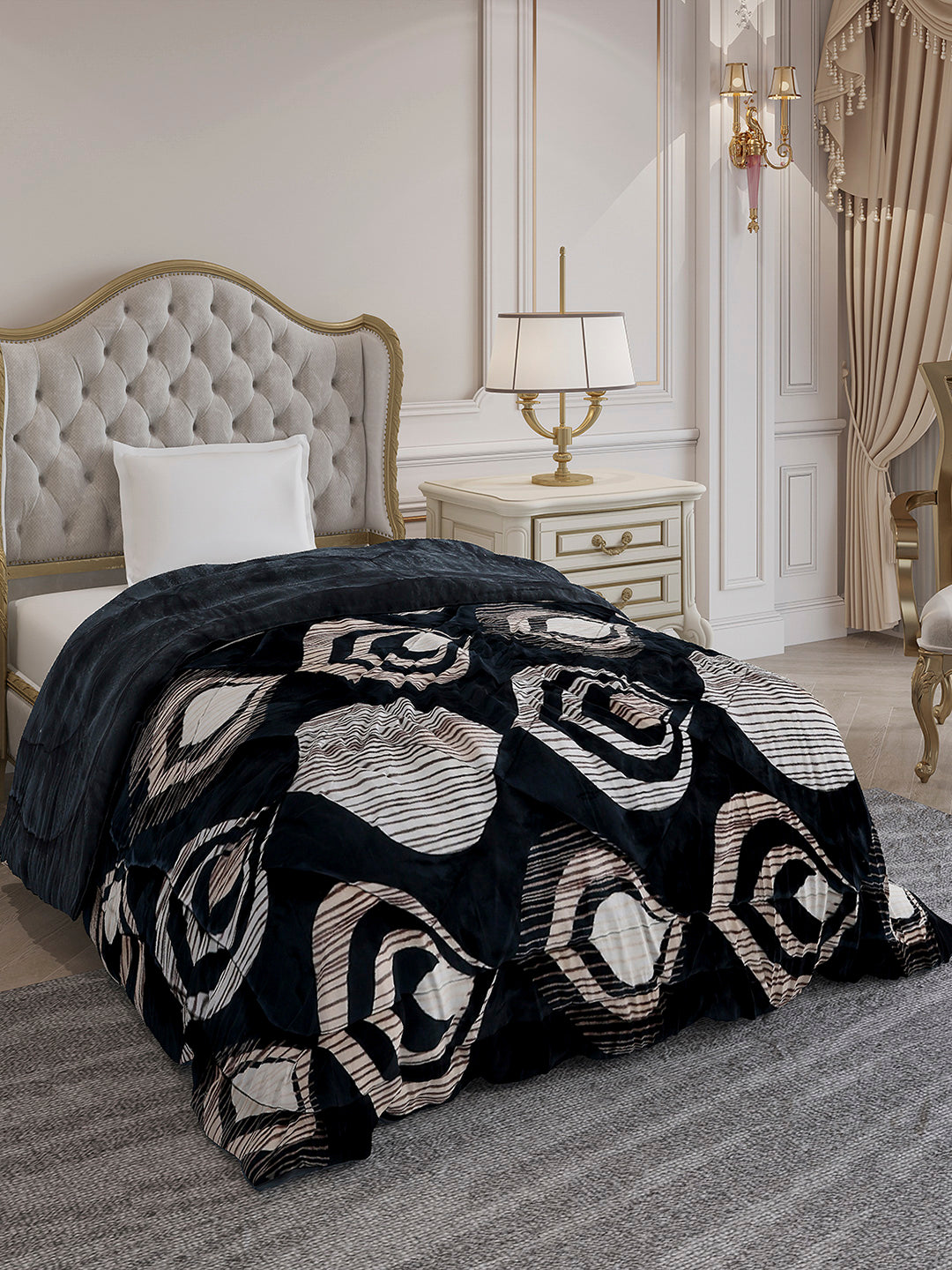 Printed Single Bed 966 GSM Comforter for Winter - (Teresa)