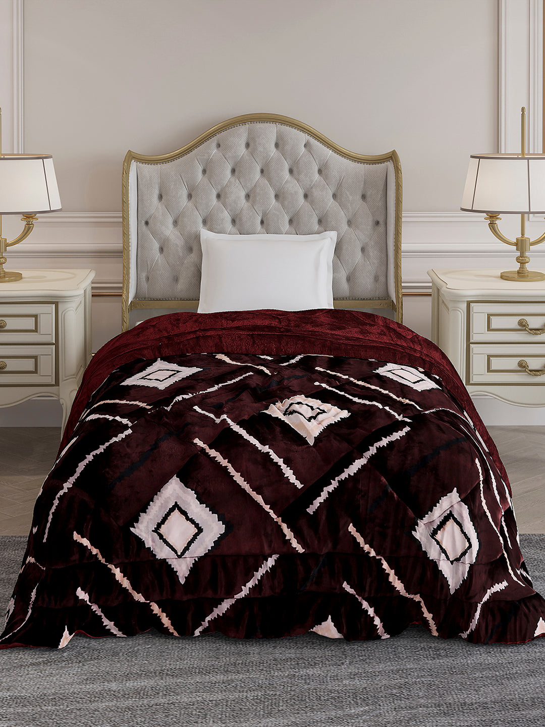 Printed Single Bed 966 GSM Comforter for Winter - (Teresa)