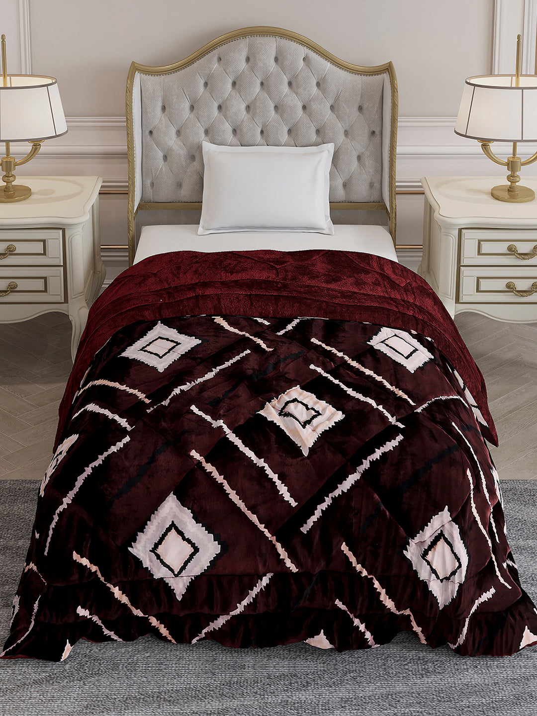 Printed Single Bed 966 GSM Comforter for Winter - (Teresa)