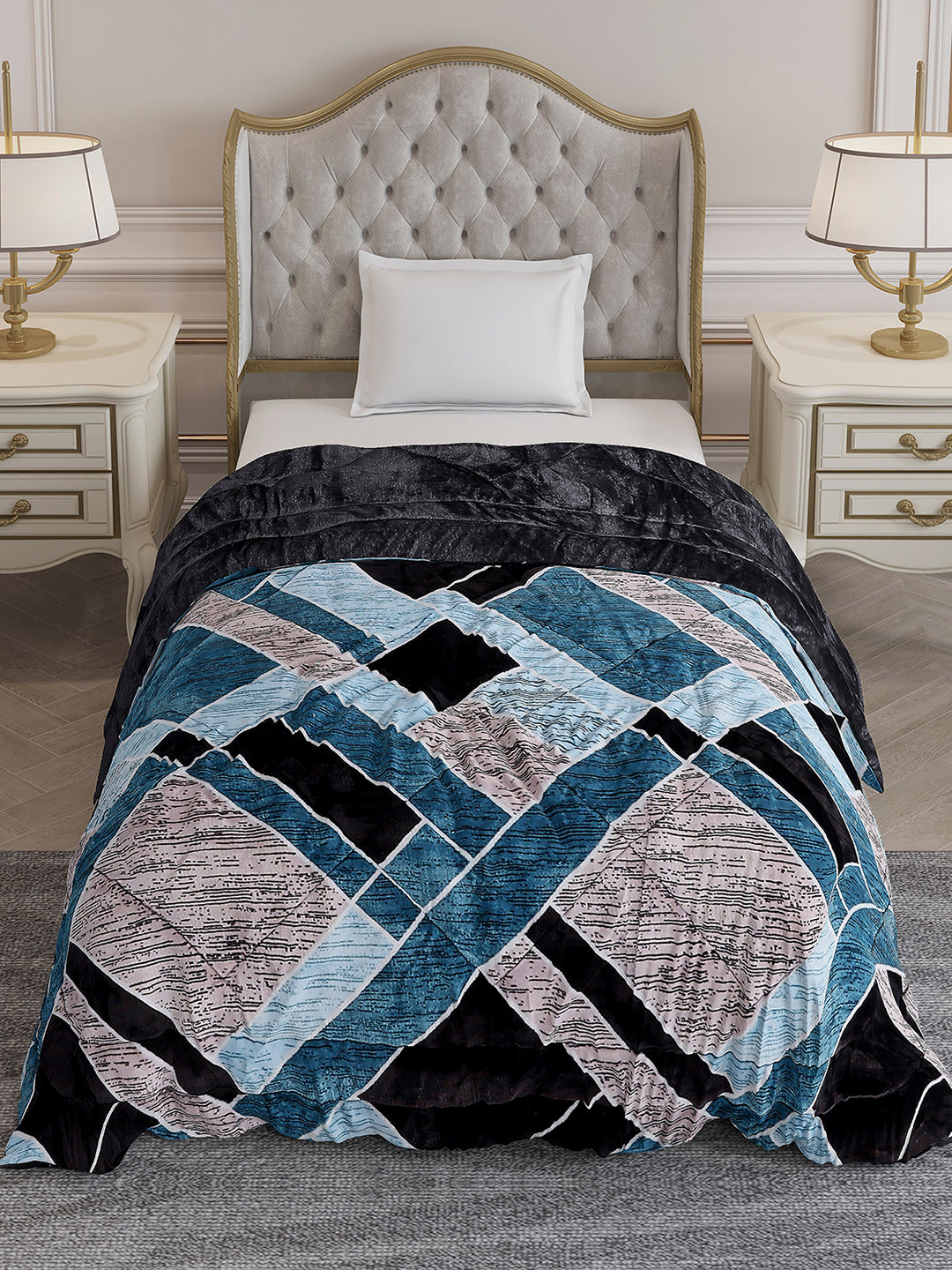 Printed Single Bed 966 GSM Comforter for Winter - (Teresa)