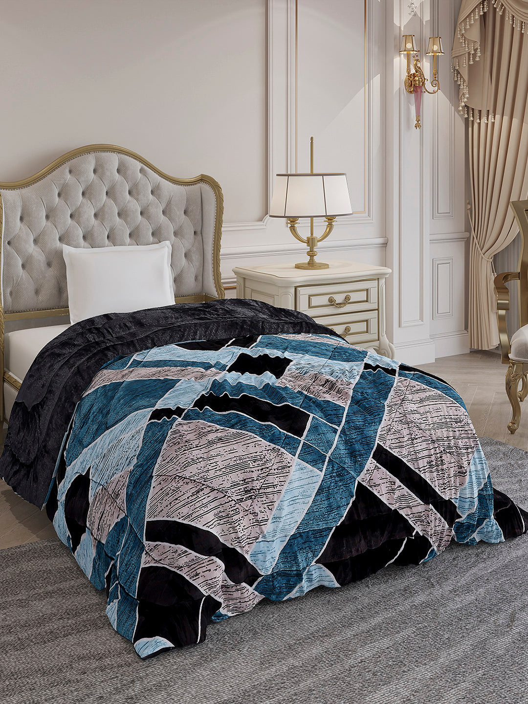 Printed Single Bed 966 GSM Comforter for Winter - (Teresa)