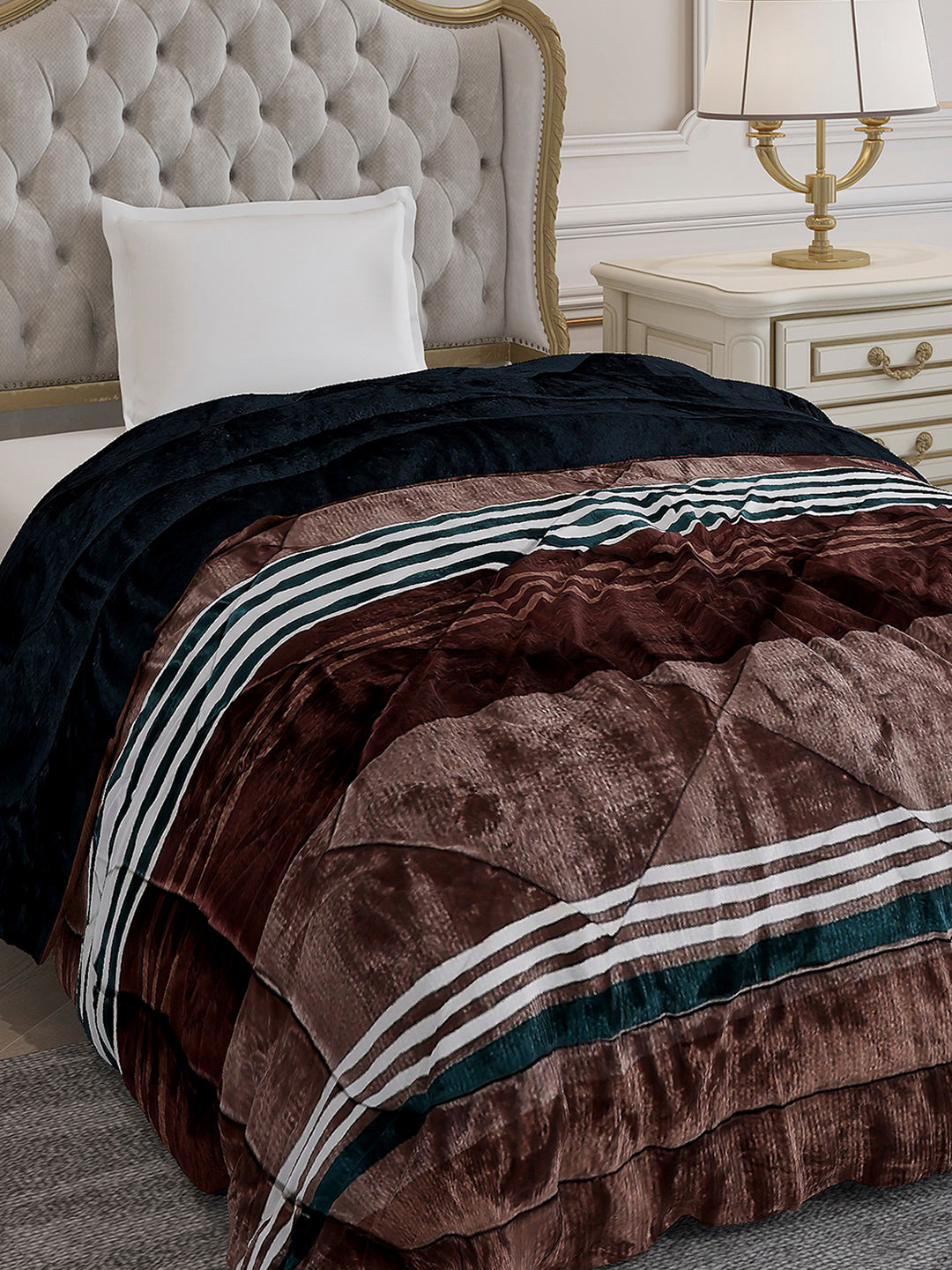 Printed Single Bed 966 GSM Comforter for Winter - (Teresa)