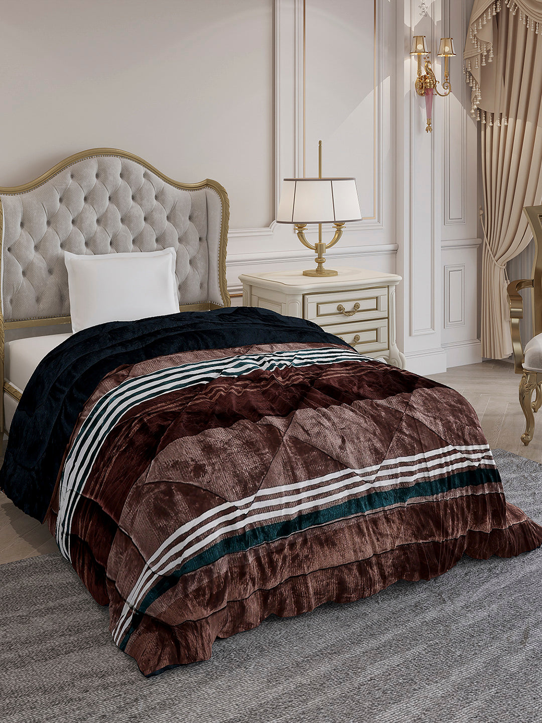 Printed Single Bed 966 GSM Comforter for Winter - (Teresa)