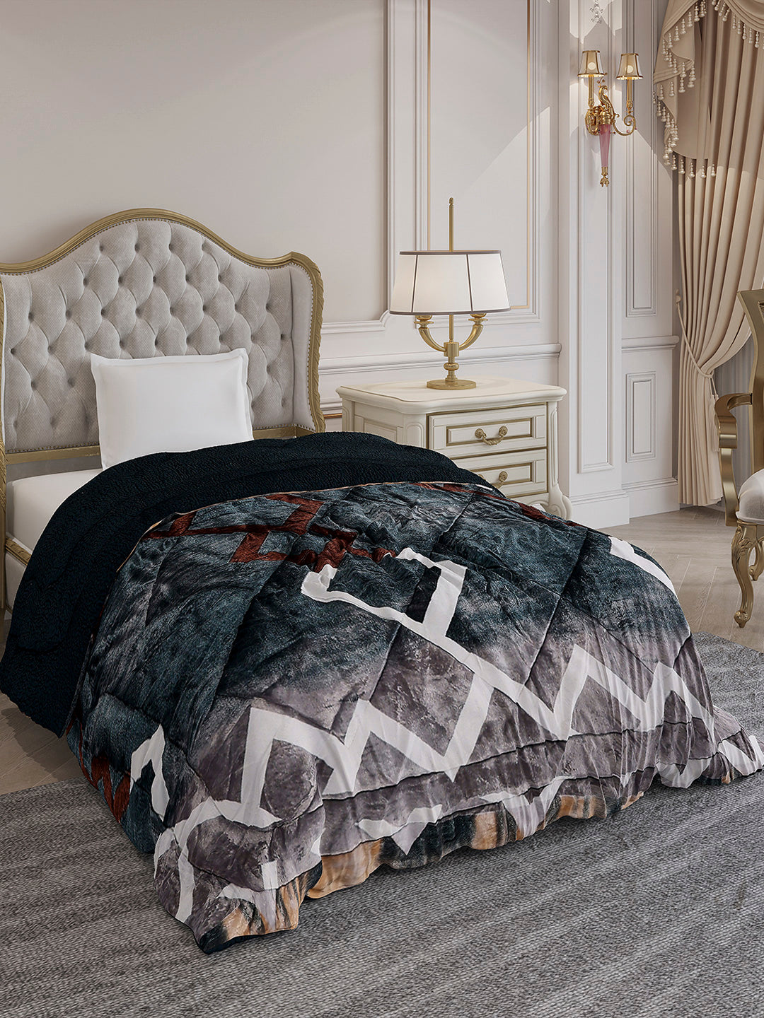 Printed Single Bed 1023 GSM Comforter for Winter - (Ultra)
