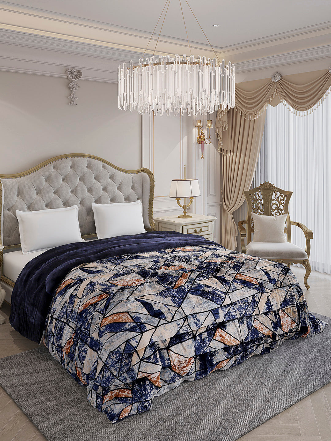 Printed Double Bed 1009 GSM Comforter for Winter - (Wild Beauty)