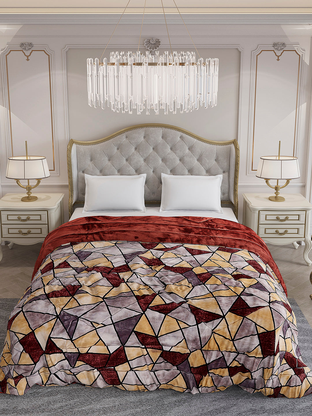 Printed Double Bed 1009 GSM Comforter for Winter - (Wild Beauty)