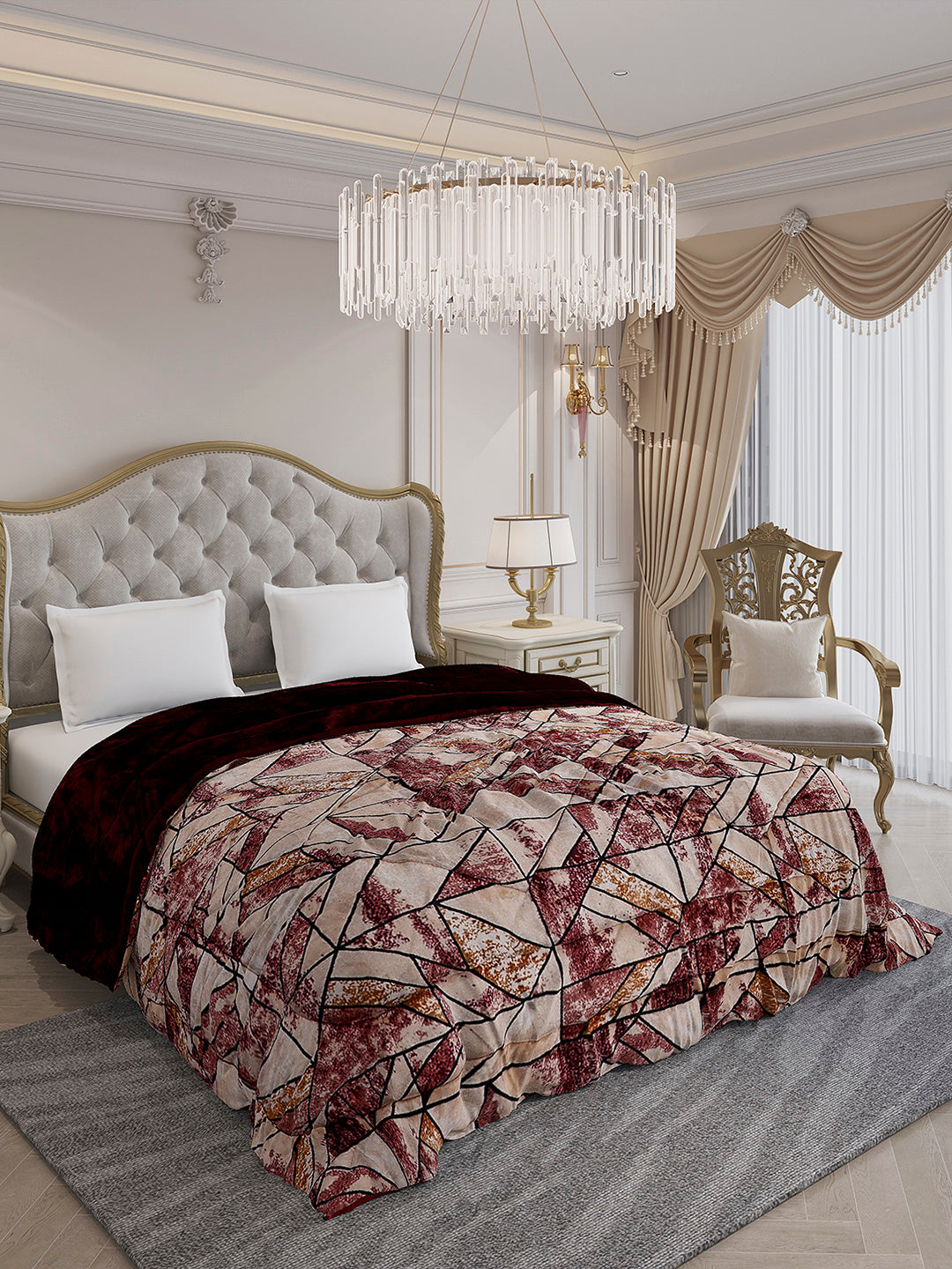 Printed Double Bed 1009 GSM Comforter for Winter - (Wild Beauty)