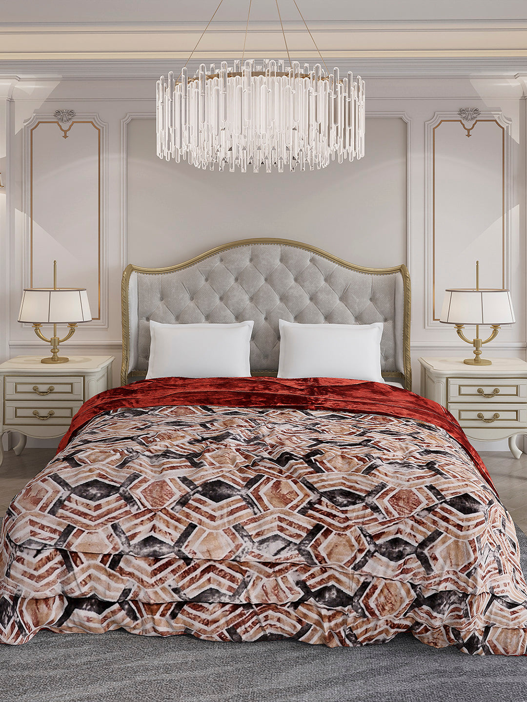 Printed Double Bed 1009 GSM Comforter for Winter - (Wild Beauty)