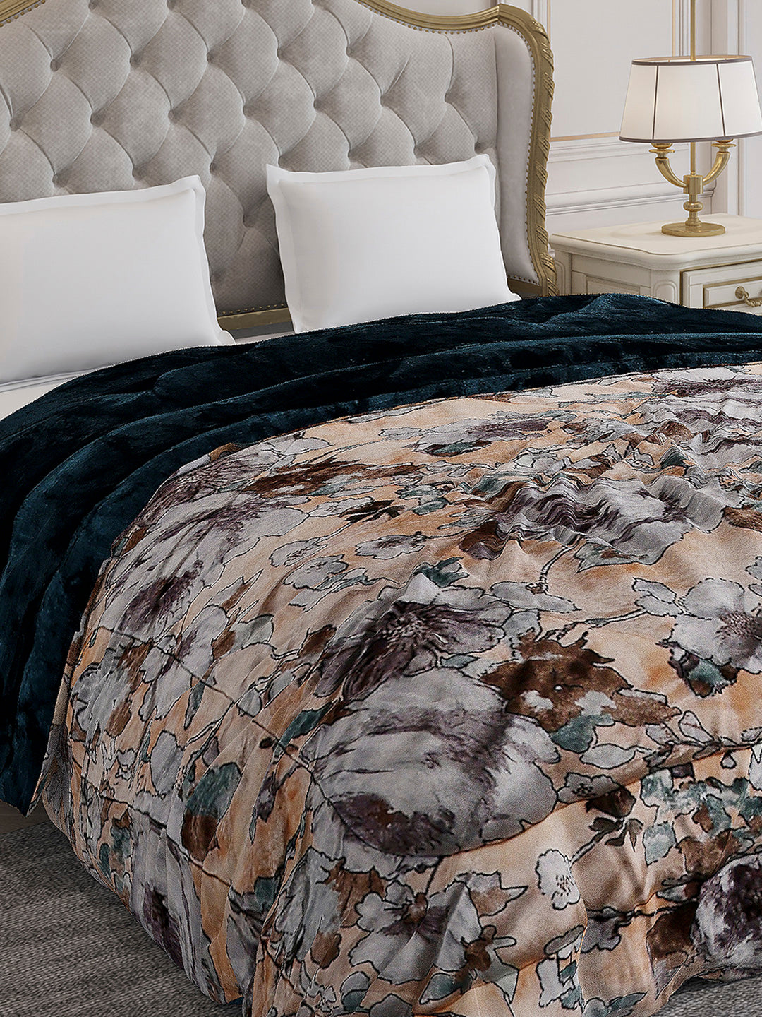 Printed Double Bed 233 GSM Comforter for Mild Winter (Beauty), Weight 855 gm