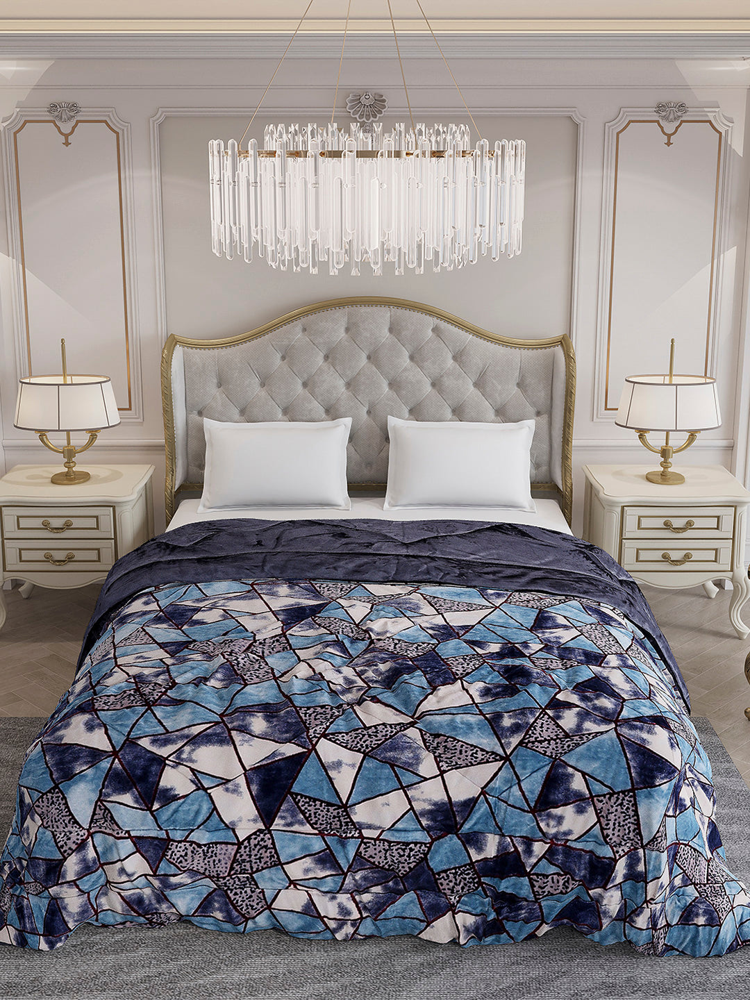 Printed Double Bed 233 GSM Comforter for Mild Winter (Beauty), Weight 855 gm