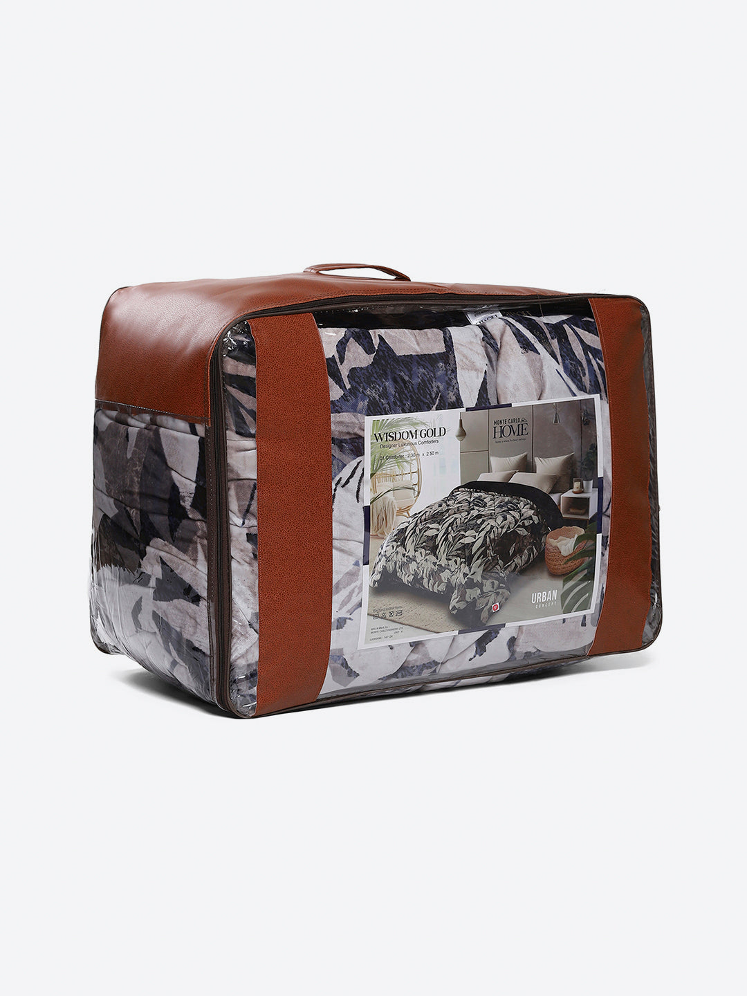 Printed Double Bed 1061 GSM Comforter for Winter - (Wisdom Gold)