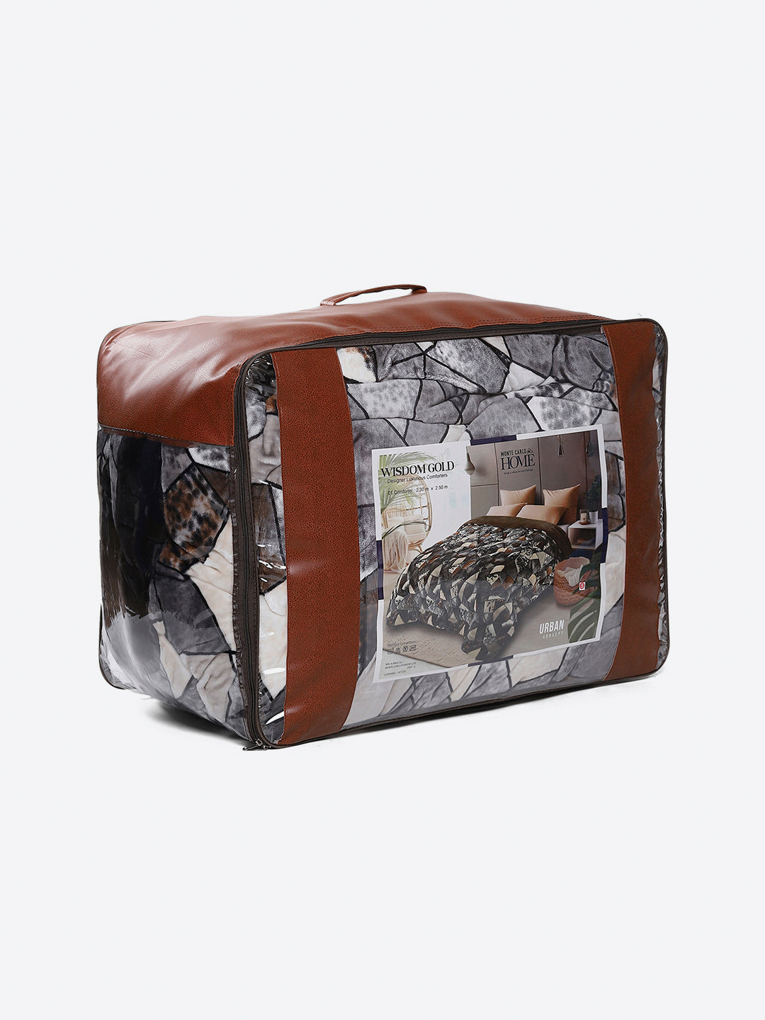 Printed Double Bed 1061 GSM Comforter for Winter - (Wisdom Gold)