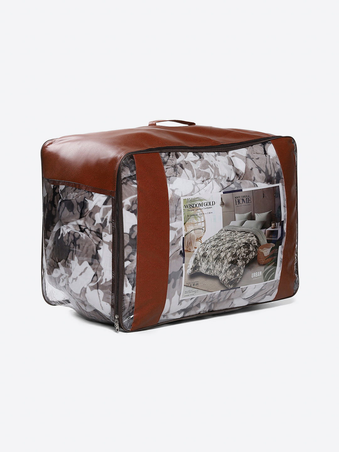 Printed Double Bed 1061 GSM Comforter for Winter - (Wisdom Gold)