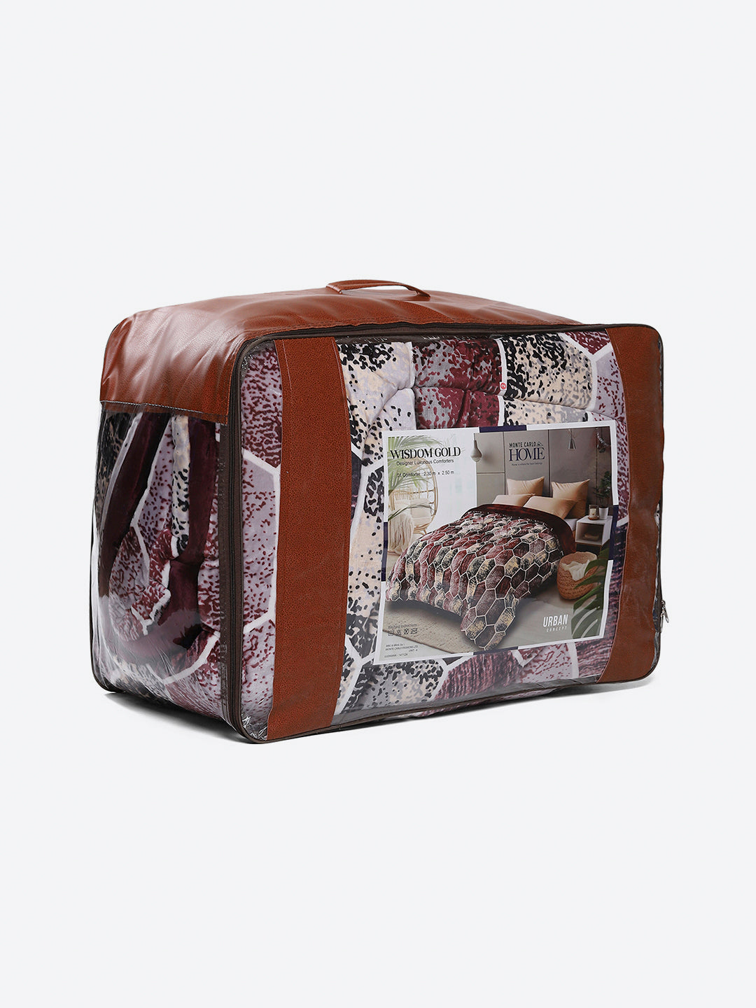 Printed Double Bed 1061 GSM Comforter for Winter - (Wisdom Gold)