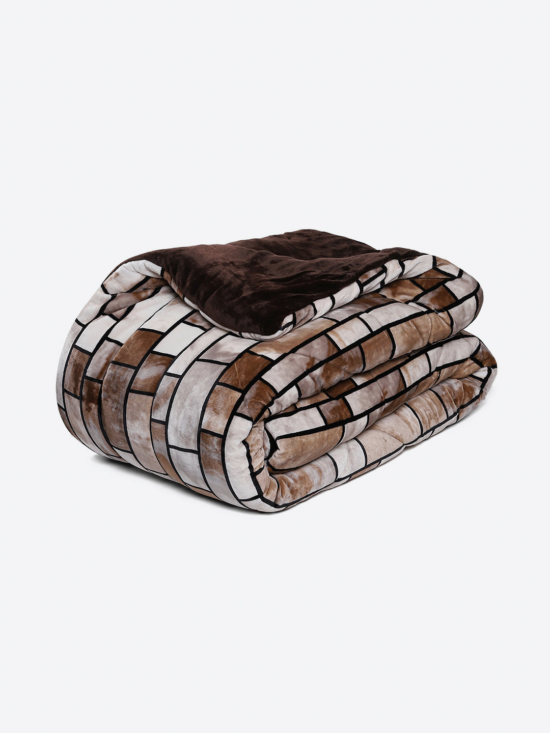 Printed Double Bed 1061 GSM Comforter for Winter - (Wisdom Gold)