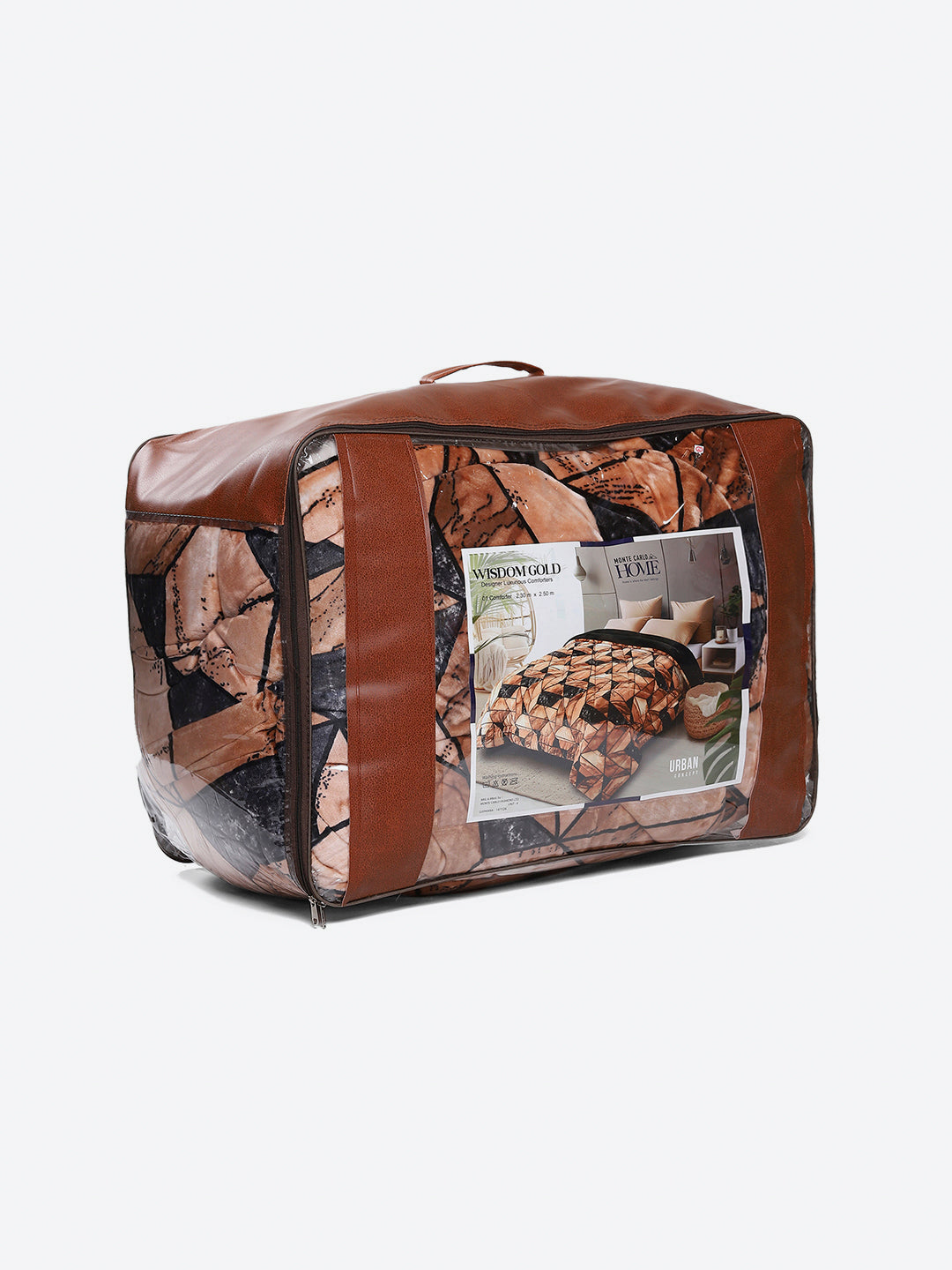 Printed Double Bed 300 GSM Comforter for Mild Winter (Wisdom Gold), Weight 900 gm