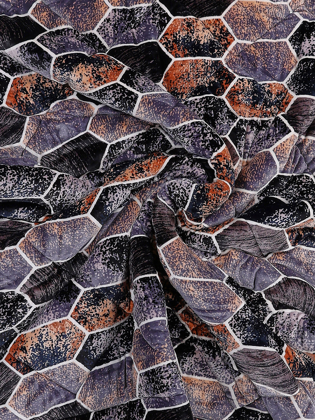 Printed Double Bed 300 GSM Comforter for Mild Winter (Wisdom Gold), Weight 900 gm