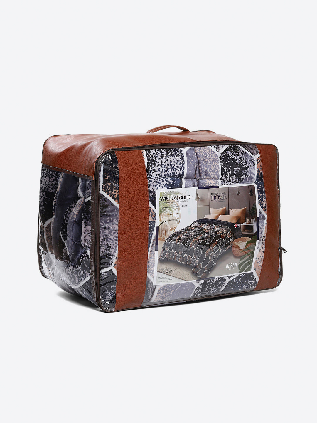 Printed Double Bed 300 GSM Comforter for Mild Winter (Wisdom Gold), Weight 900 gm