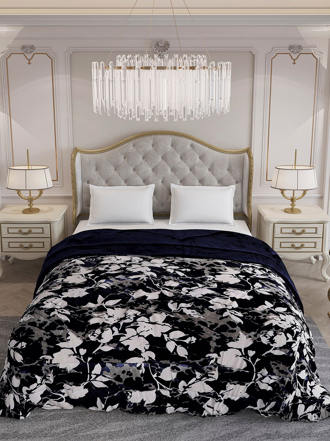 Printed Double Bed 300 GSM Comforter for Mild Winter (Wisdom Gold), Weight 900 gm