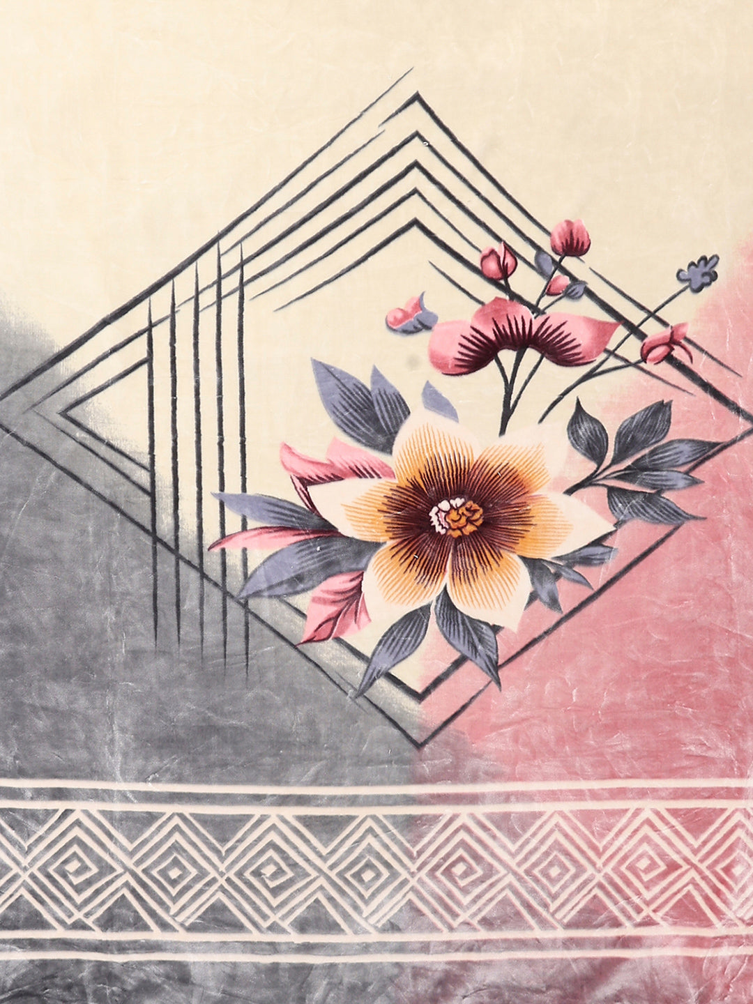 Printed Double Bed 2 Ply, 1136 GSM Embossed Blanket for Heavy Winter - (Commander)